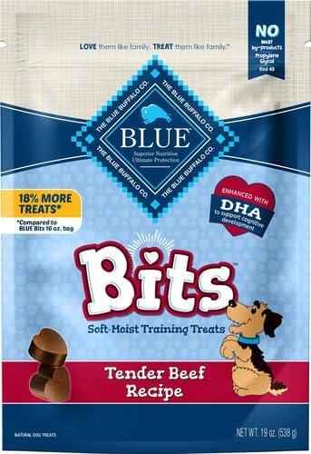 imageBlue Buffalo Bits Soft Dog Treats for Training Made with Natural Ingredients amp Enhanced with DHA Beef Recipe 4oz BagBeef