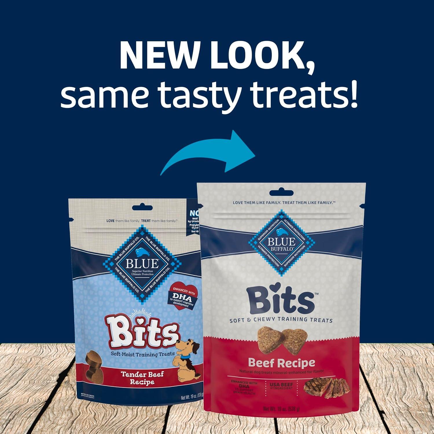 imageBlue Buffalo Bits Soft Dog Treats for Training Made with Natural Ingredients amp Enhanced with DHA Beef Recipe 4oz BagBeef