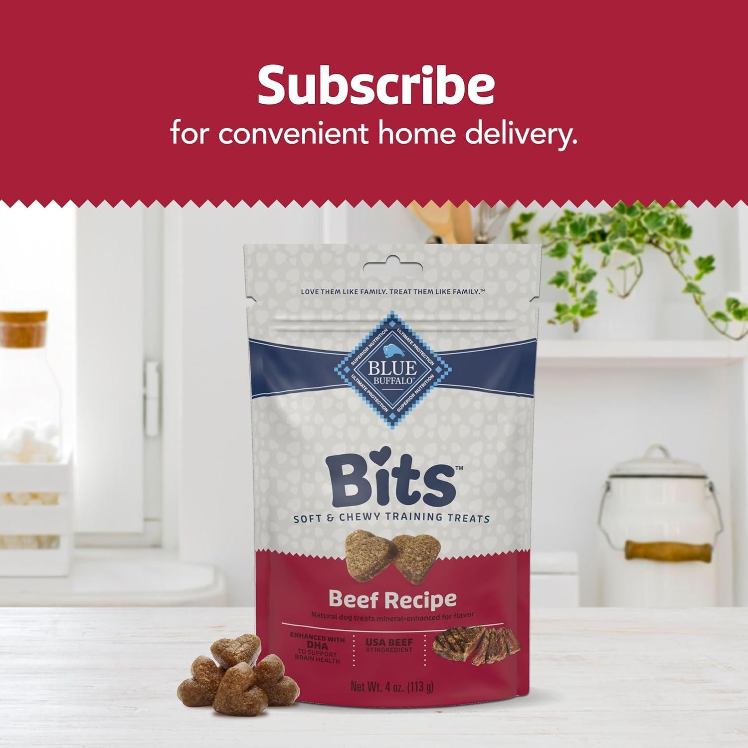 imageBlue Buffalo Bits Soft Dog Treats for Training Made with Natural Ingredients amp Enhanced with DHA Beef Recipe 4oz BagBeef