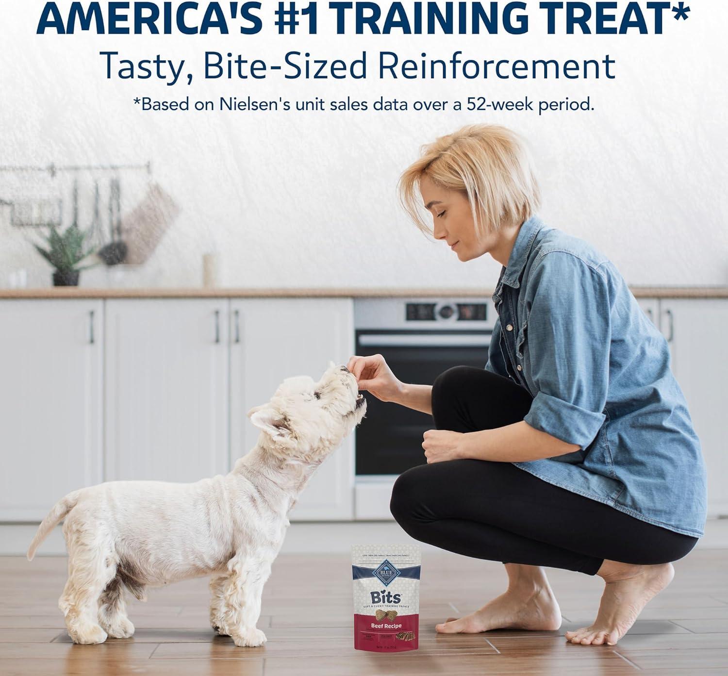 imageBlue Buffalo Bits Soft Dog Treats for Training Made with Natural Ingredients amp Enhanced with DHA Beef Recipe 4oz BagBeef