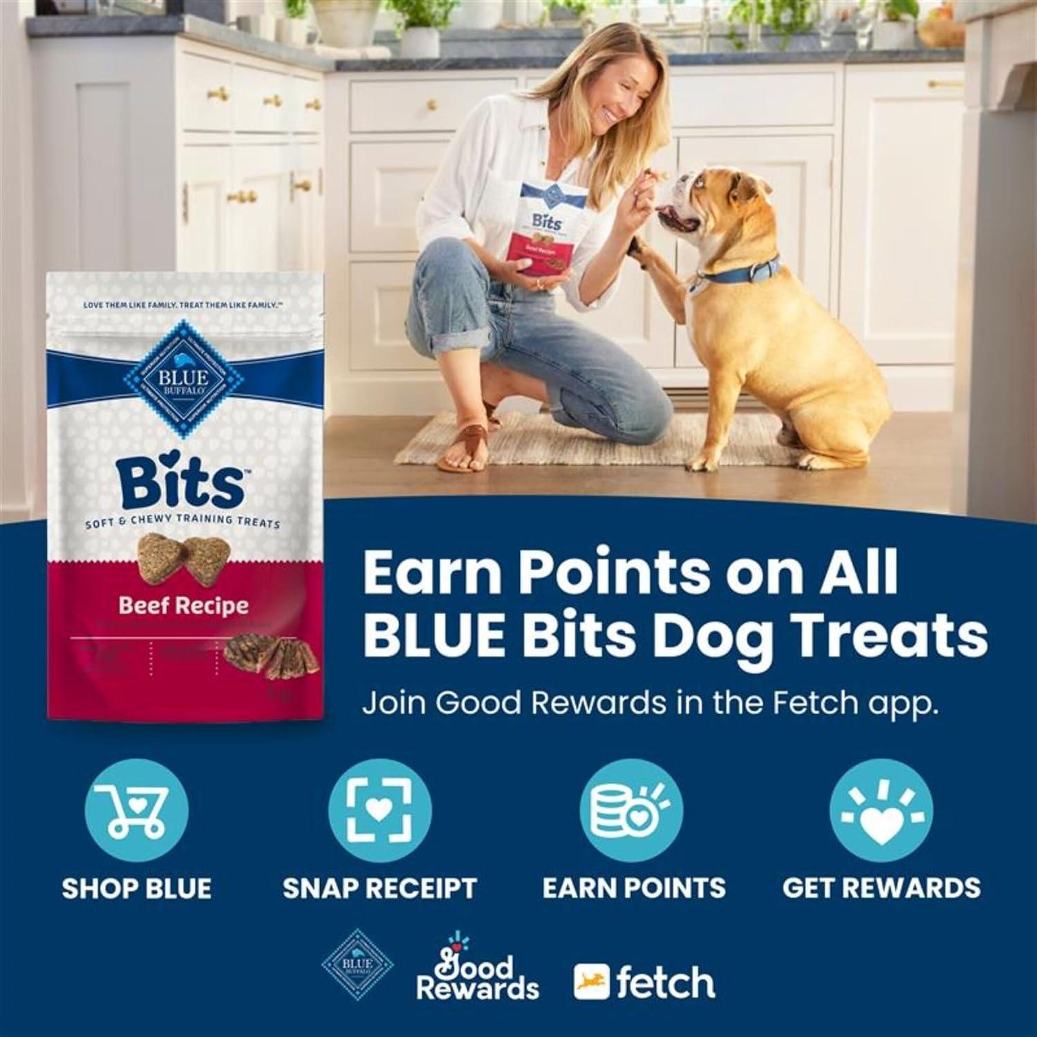 imageBlue Buffalo Bits Soft Dog Treats for Training Made with Natural Ingredients amp Enhanced with DHA Beef Recipe 4oz BagChicken Beef