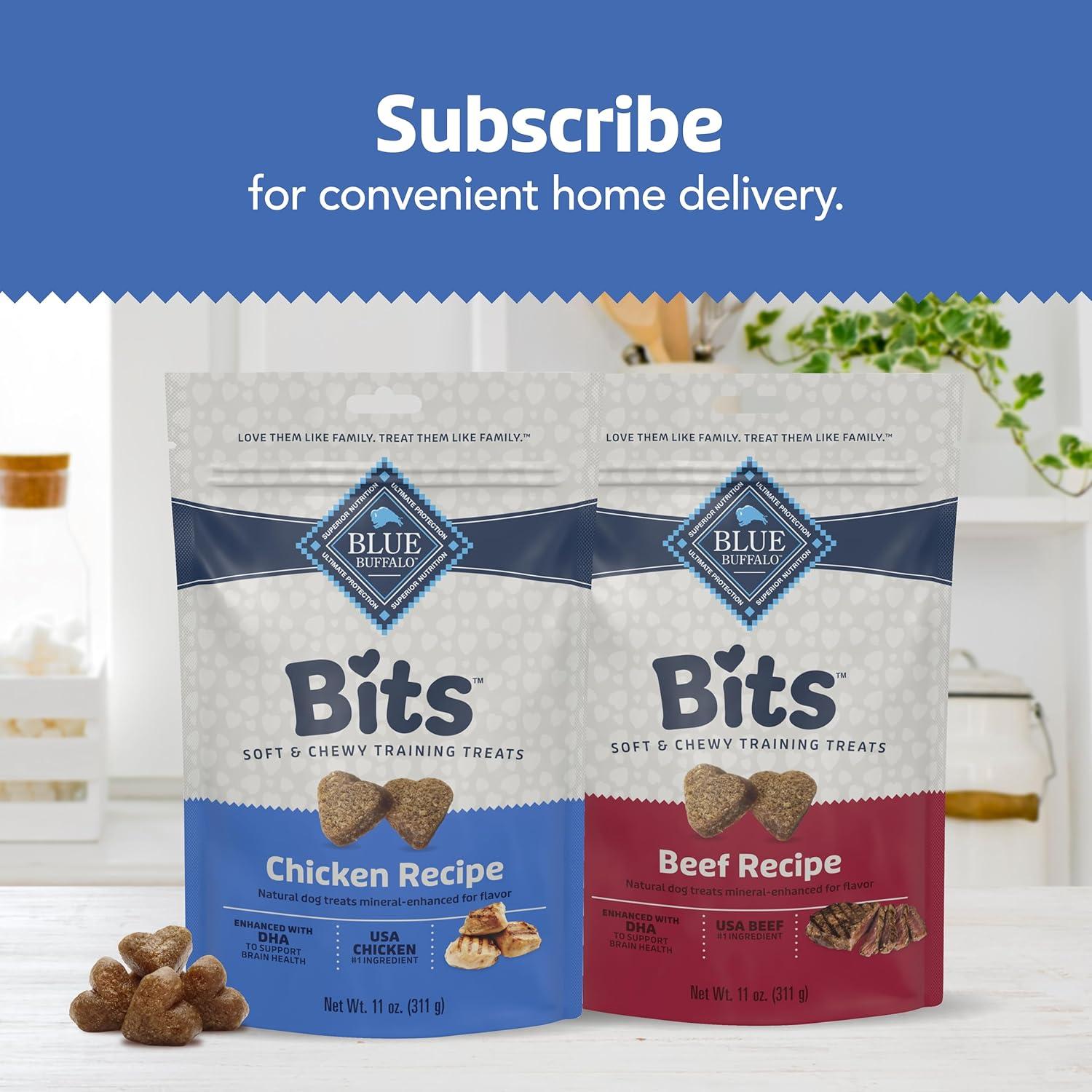 imageBlue Buffalo Bits Soft Dog Treats for Training Made with Natural Ingredients amp Enhanced with DHA Beef Recipe 4oz BagChicken Beef