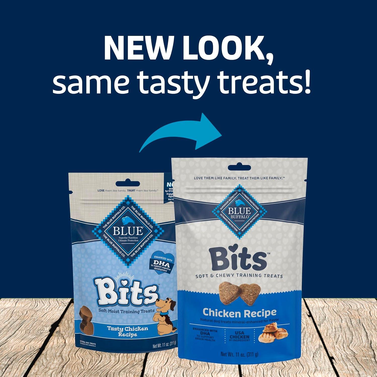 imageBlue Buffalo Bits Soft Dog Treats for Training Made with Natural Ingredients amp Enhanced with DHA Beef Recipe 4oz BagChicken