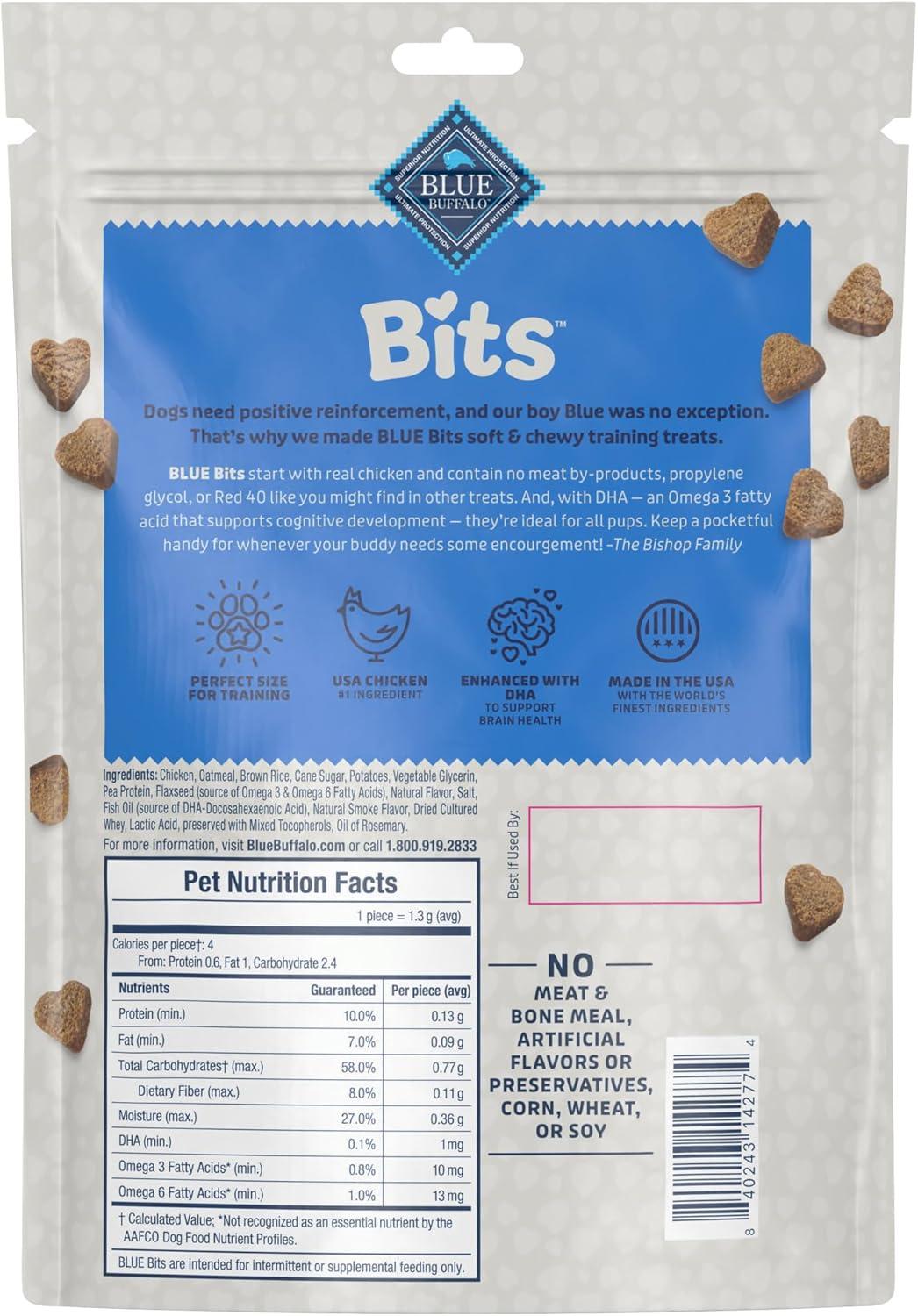 imageBlue Buffalo Bits Soft Dog Treats for Training Made with Natural Ingredients amp Enhanced with DHA Beef Recipe 4oz BagChicken