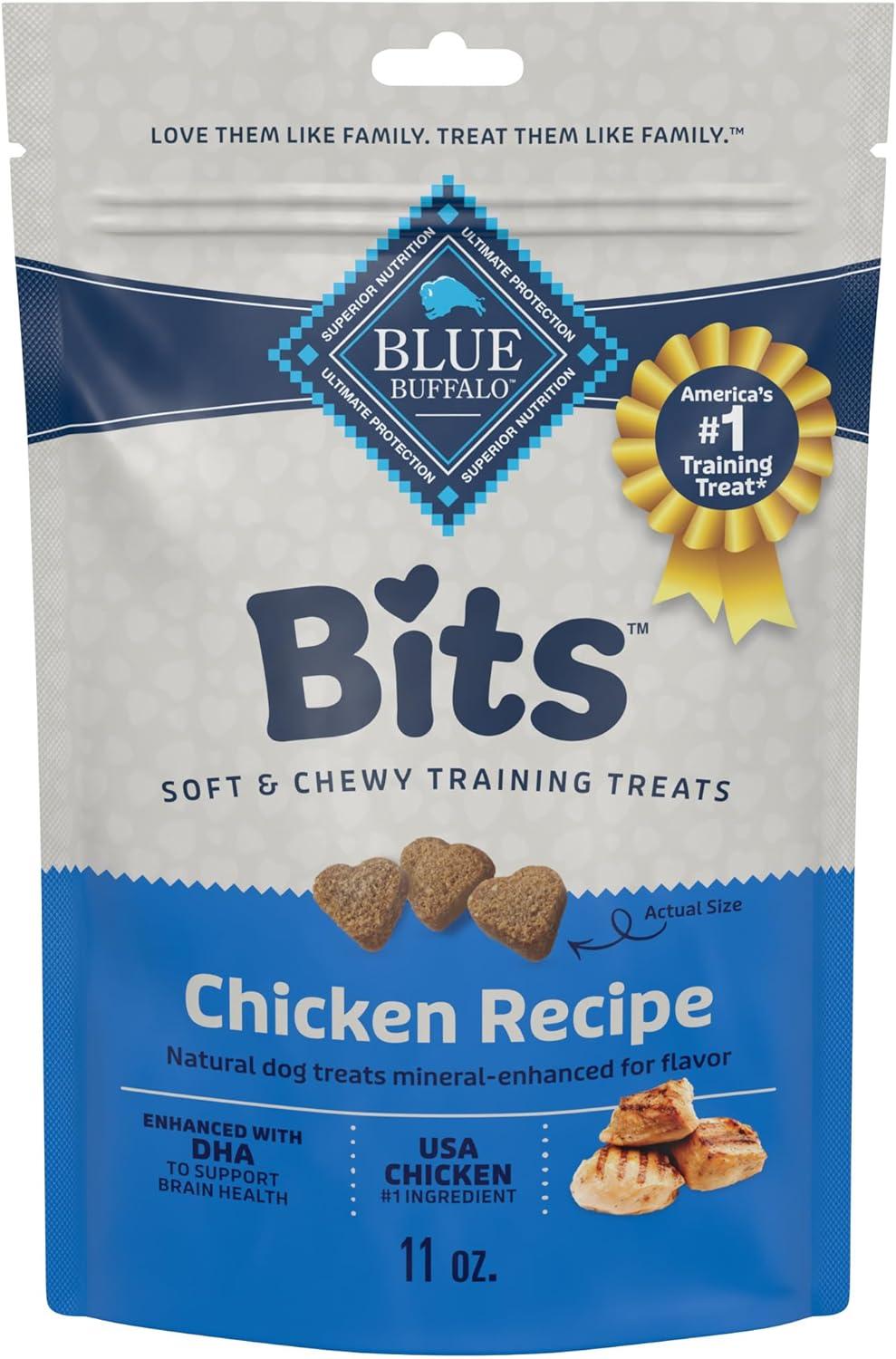 imageBlue Buffalo Bits Soft Dog Treats for Training Made with Natural Ingredients amp Enhanced with DHA Beef Recipe 4oz BagChicken