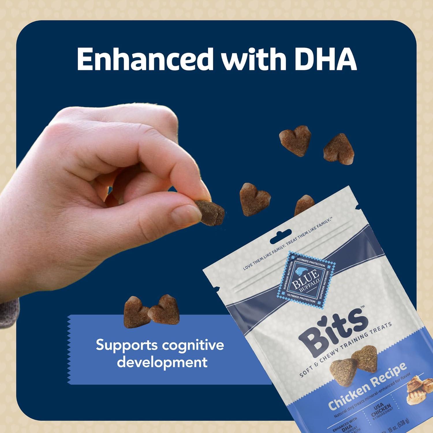 imageBlue Buffalo Bits Soft Dog Treats for Training Made with Natural Ingredients amp Enhanced with DHA Beef Recipe 4oz BagChicken