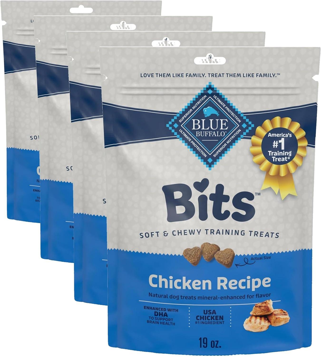 imageBlue Buffalo Bits Soft Dog Treats for Training Made with Natural Ingredients amp Enhanced with DHA Beef Recipe 4oz BagChicken