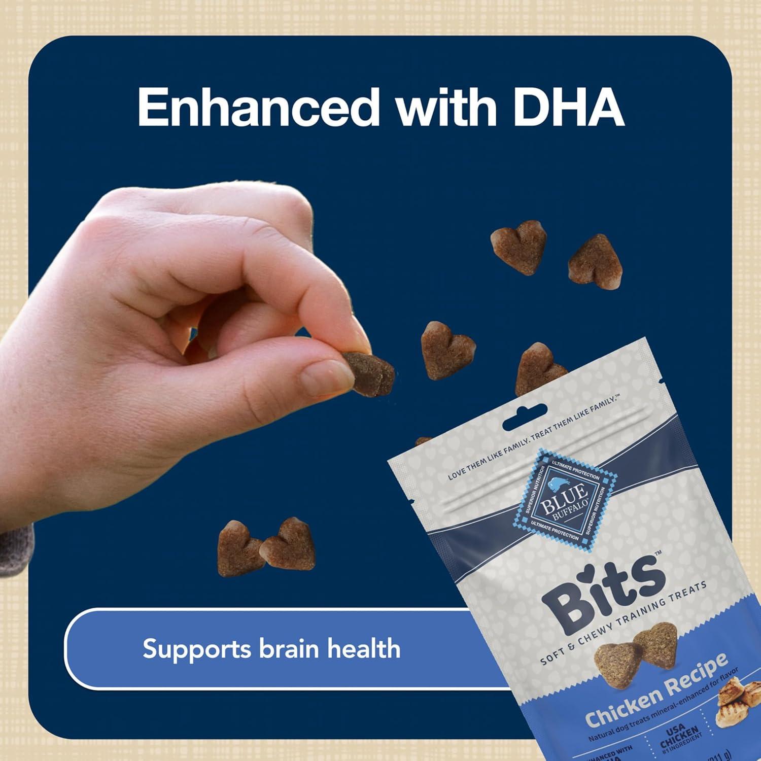 imageBlue Buffalo Bits Soft Dog Treats for Training Made with Natural Ingredients amp Enhanced with DHA Beef Recipe 4oz BagChicken
