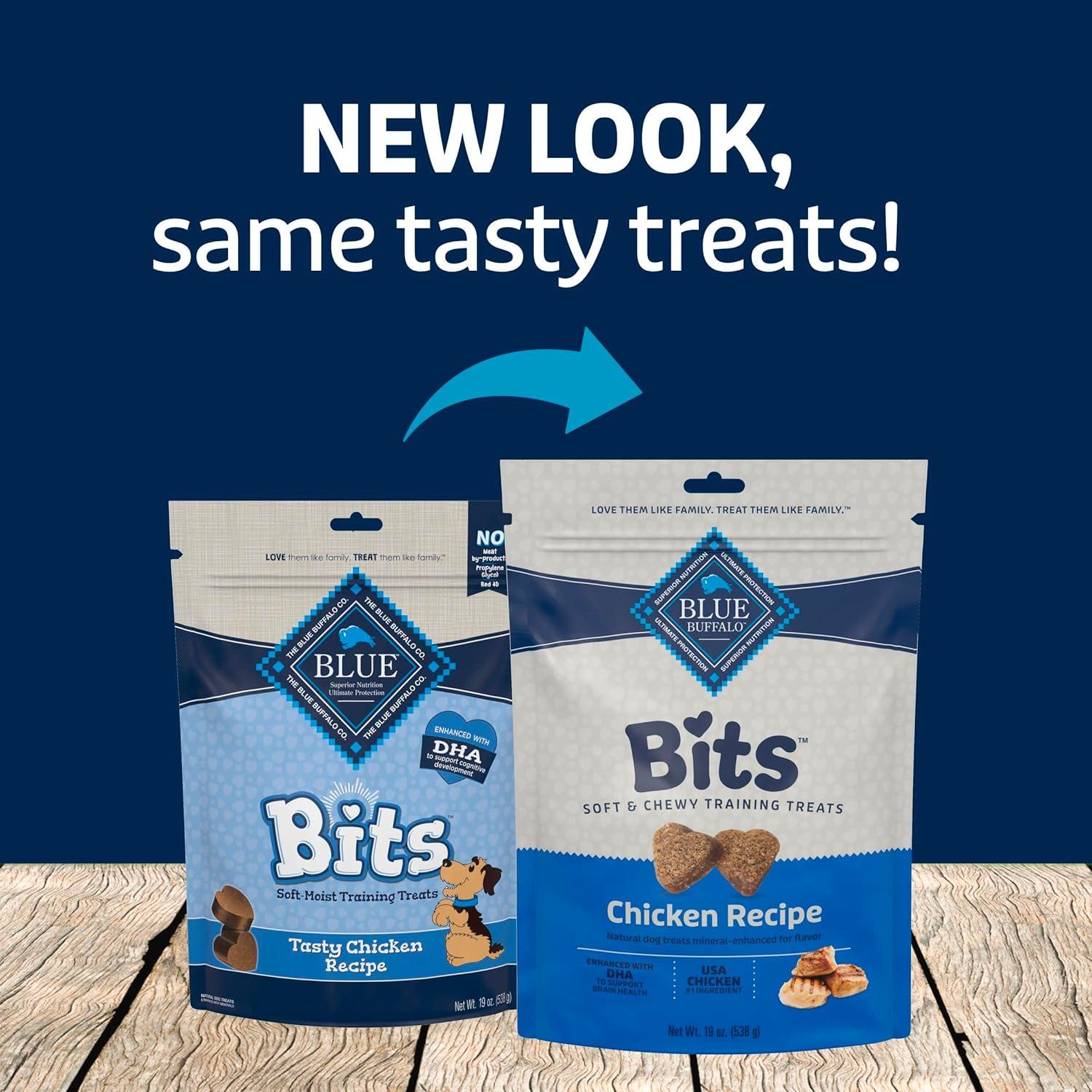 imageBlue Buffalo Bits Soft Dog Treats for Training Made with Natural Ingredients amp Enhanced with DHA Beef Recipe 4oz BagChicken