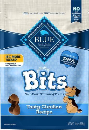 imageBlue Buffalo Bits Soft Dog Treats for Training Made with Natural Ingredients amp Enhanced with DHA Beef Recipe 4oz BagChicken