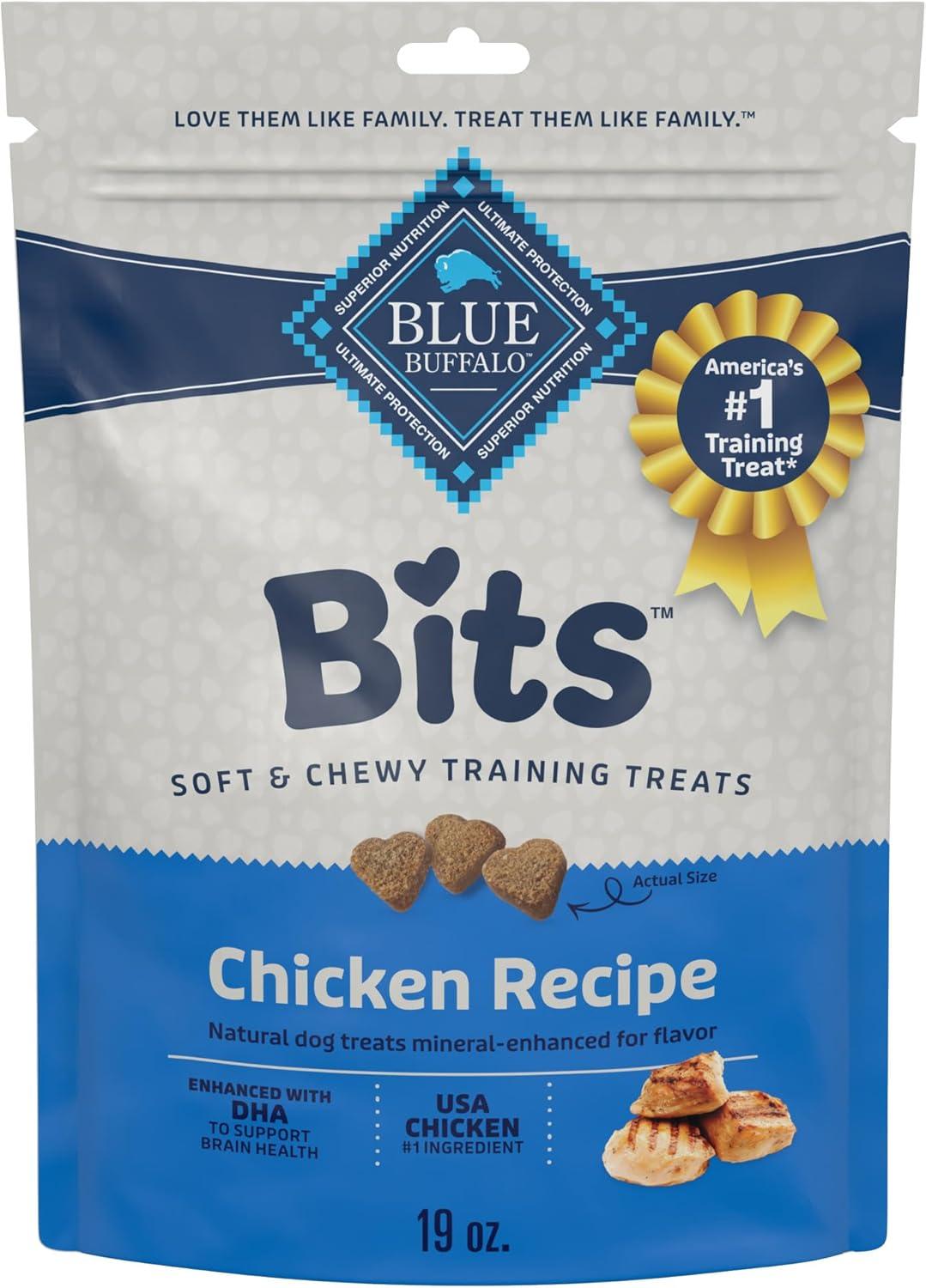 imageBlue Buffalo Bits Soft Dog Treats for Training Made with Natural Ingredients amp Enhanced with DHA Beef Recipe 4oz BagChicken