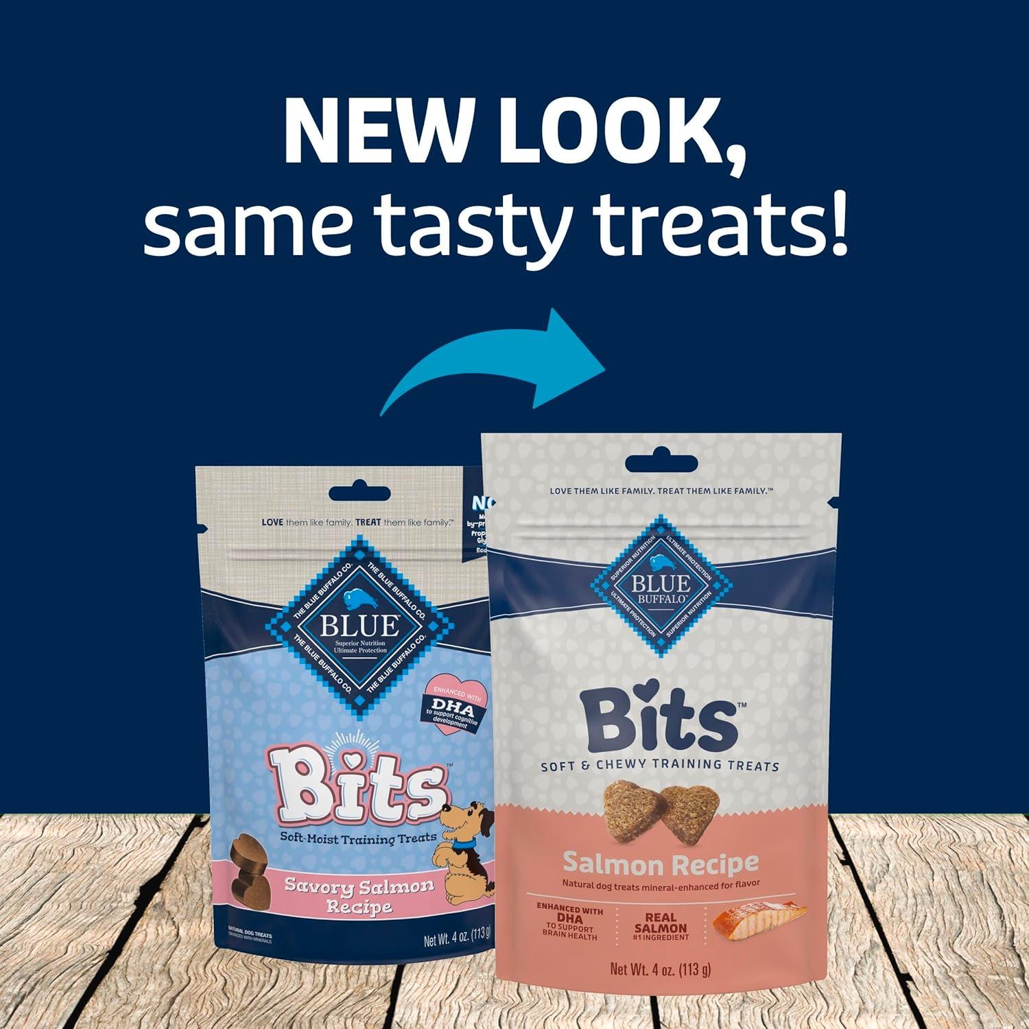 imageBlue Buffalo Bits Soft Dog Treats for Training Made with Natural Ingredients amp Enhanced with DHA Beef Recipe 4oz BagSalmon