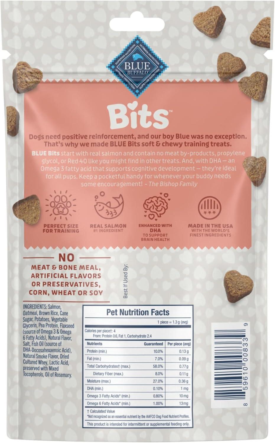 imageBlue Buffalo Bits Soft Dog Treats for Training Made with Natural Ingredients amp Enhanced with DHA Beef Recipe 4oz BagSalmon