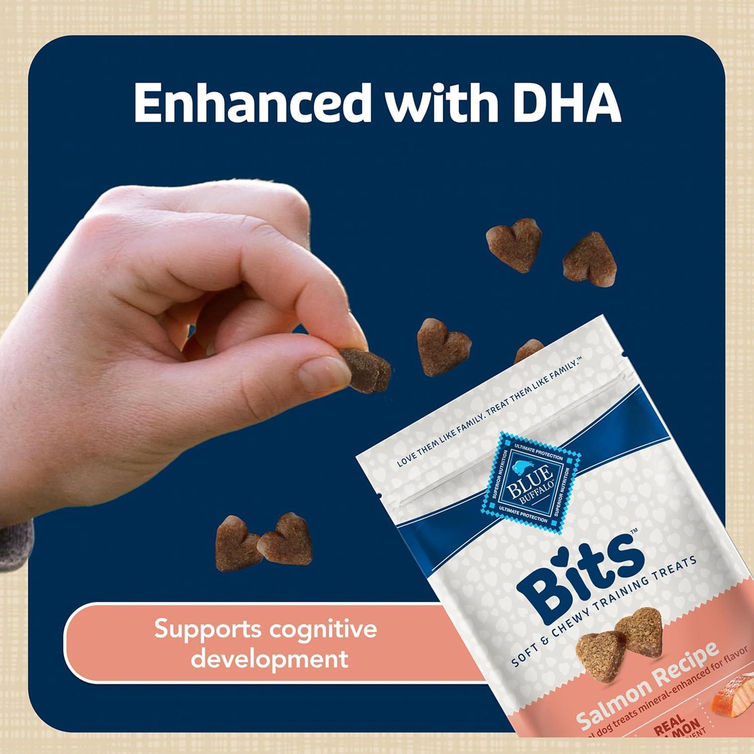 imageBlue Buffalo Bits Soft Dog Treats for Training Made with Natural Ingredients amp Enhanced with DHA Beef Recipe 4oz BagSalmon