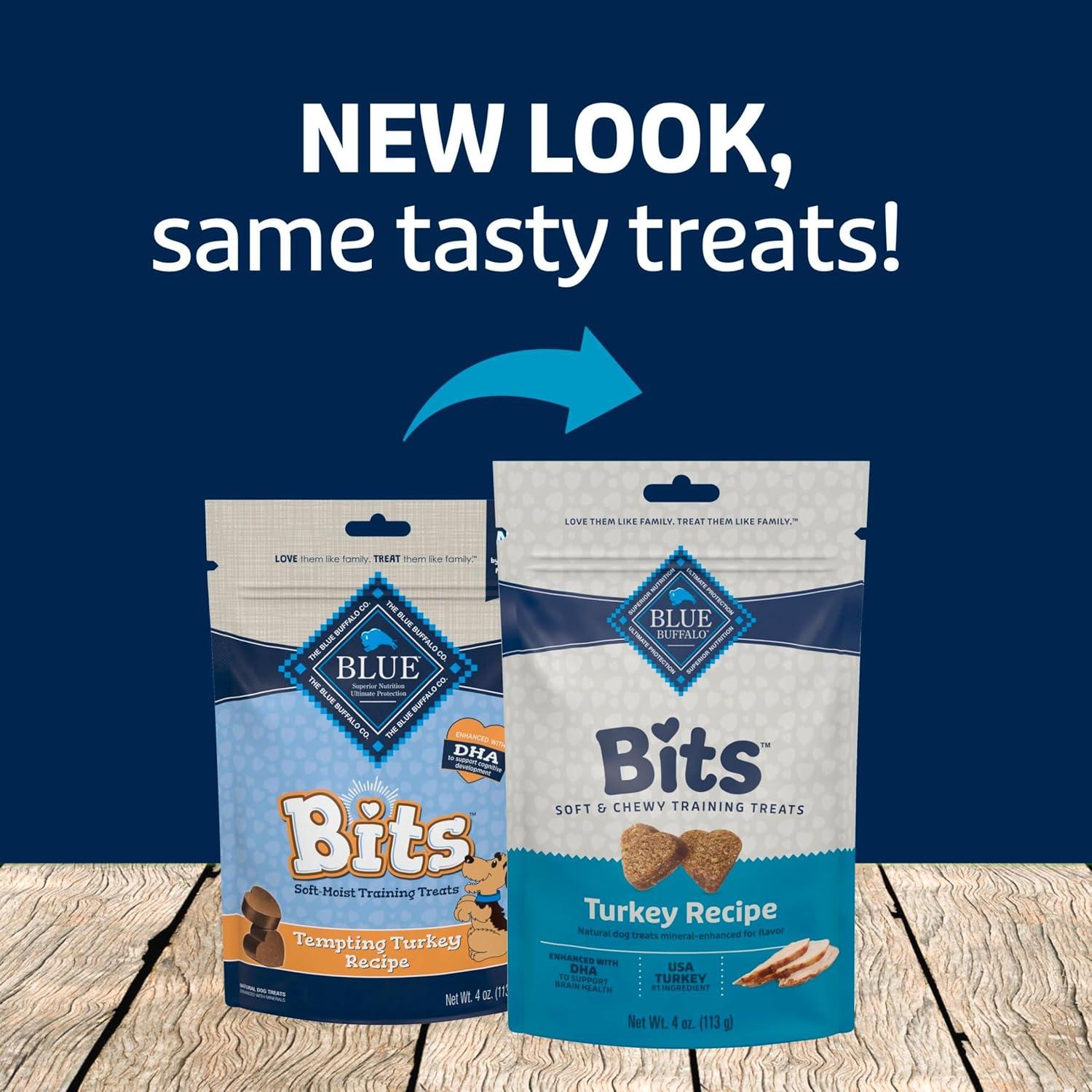 imageBlue Buffalo Bits Soft Dog Treats for Training Made with Natural Ingredients amp Enhanced with DHA Beef Recipe 4oz BagTurkey