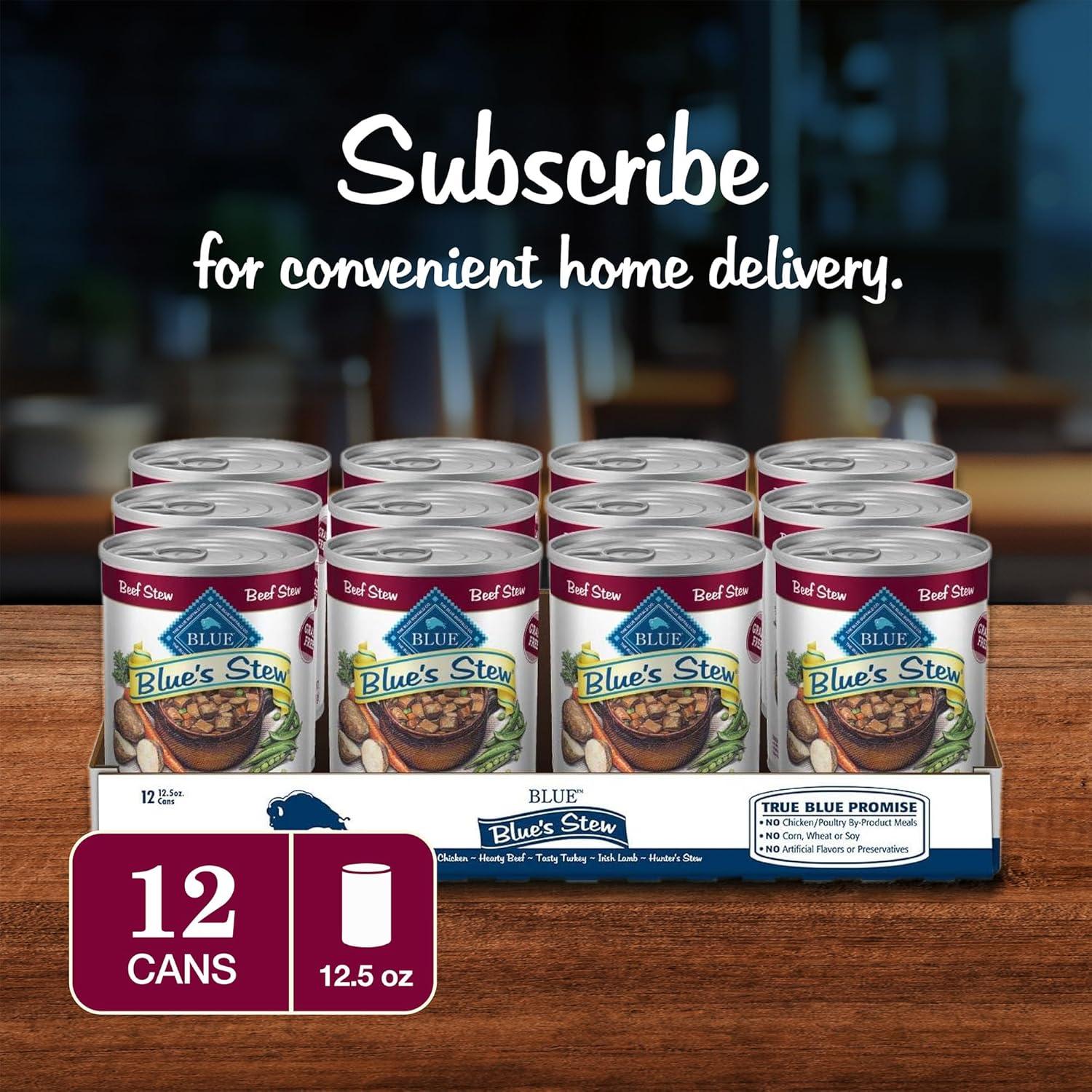 imageBlue Buffalo Blues Stew Natural Wet Dog Food Made with Natural Ingredients Hearty Beef and Country Chicken Variety Pack 125oz Cans 6 CountBeef