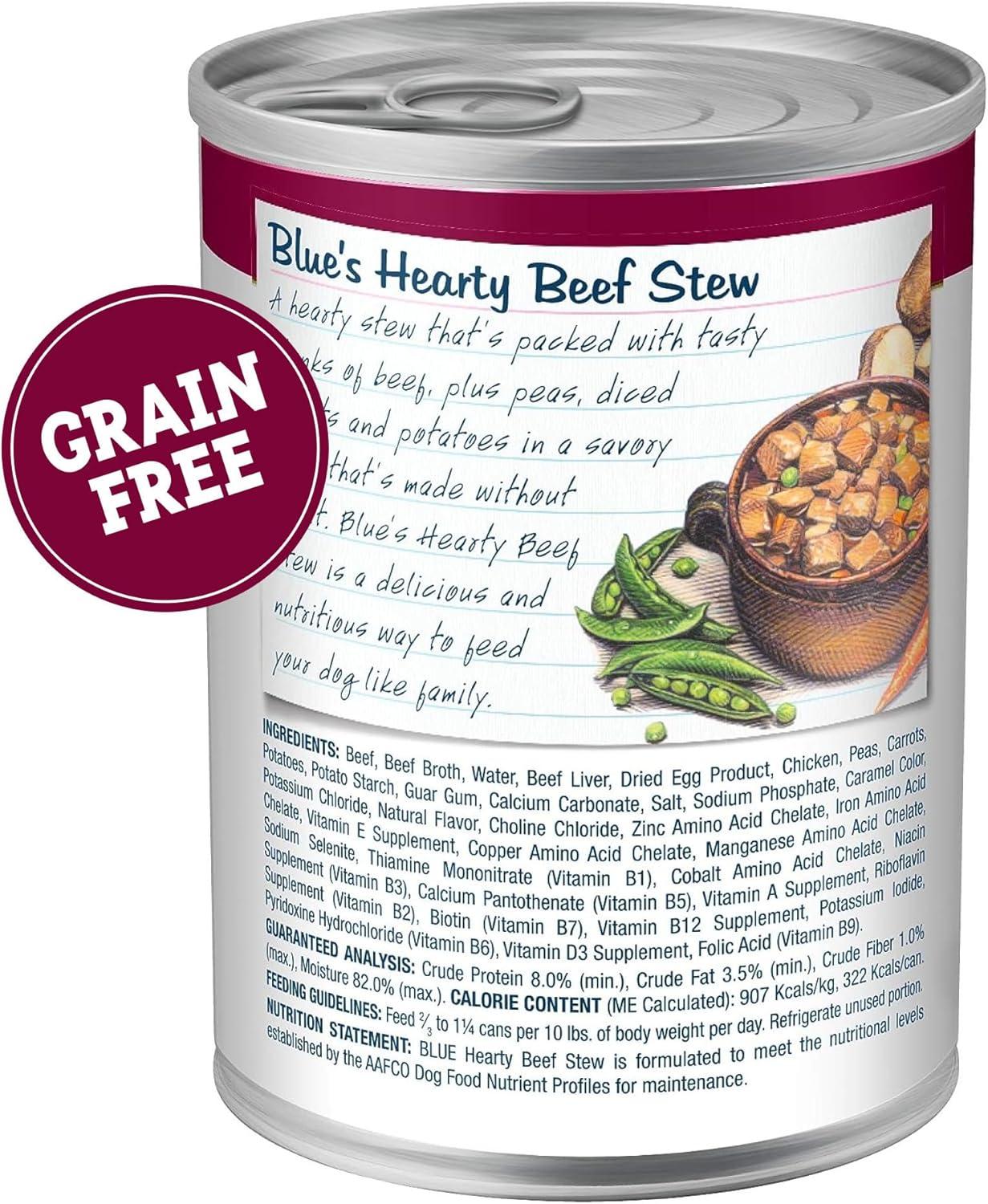 imageBlue Buffalo Blues Stew Natural Wet Dog Food Made with Natural Ingredients Hearty Beef and Country Chicken Variety Pack 125oz Cans 6 CountBeef