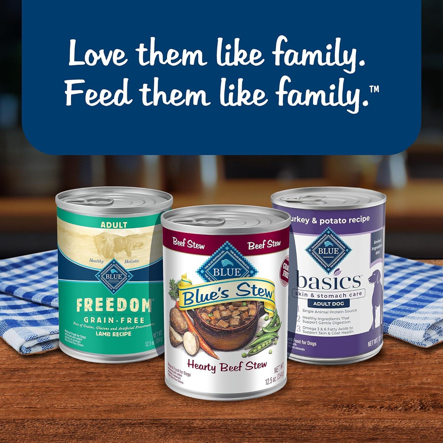 imageBlue Buffalo Blues Stew Natural Wet Dog Food Made with Natural Ingredients Hearty Beef and Country Chicken Variety Pack 125oz Cans 6 CountBeef