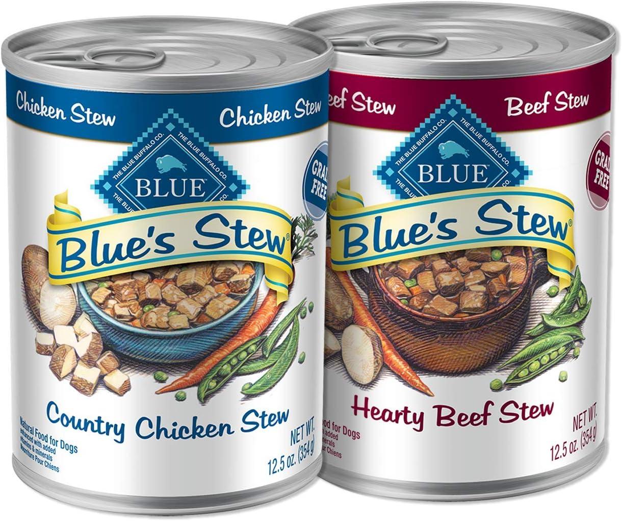 imageBlue Buffalo Blues Stew Natural Wet Dog Food Made with Natural Ingredients Hearty Beef and Country Chicken Variety Pack 125oz Cans 6 CountBundle Chicken Beef