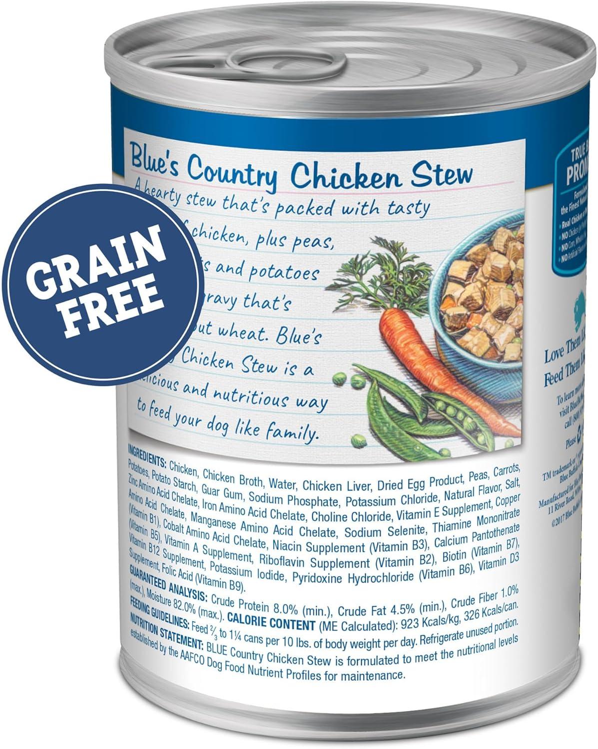 imageBlue Buffalo Blues Stew Natural Wet Dog Food Made with Natural Ingredients Hearty Beef and Country Chicken Variety Pack 125oz Cans 6 CountChicken