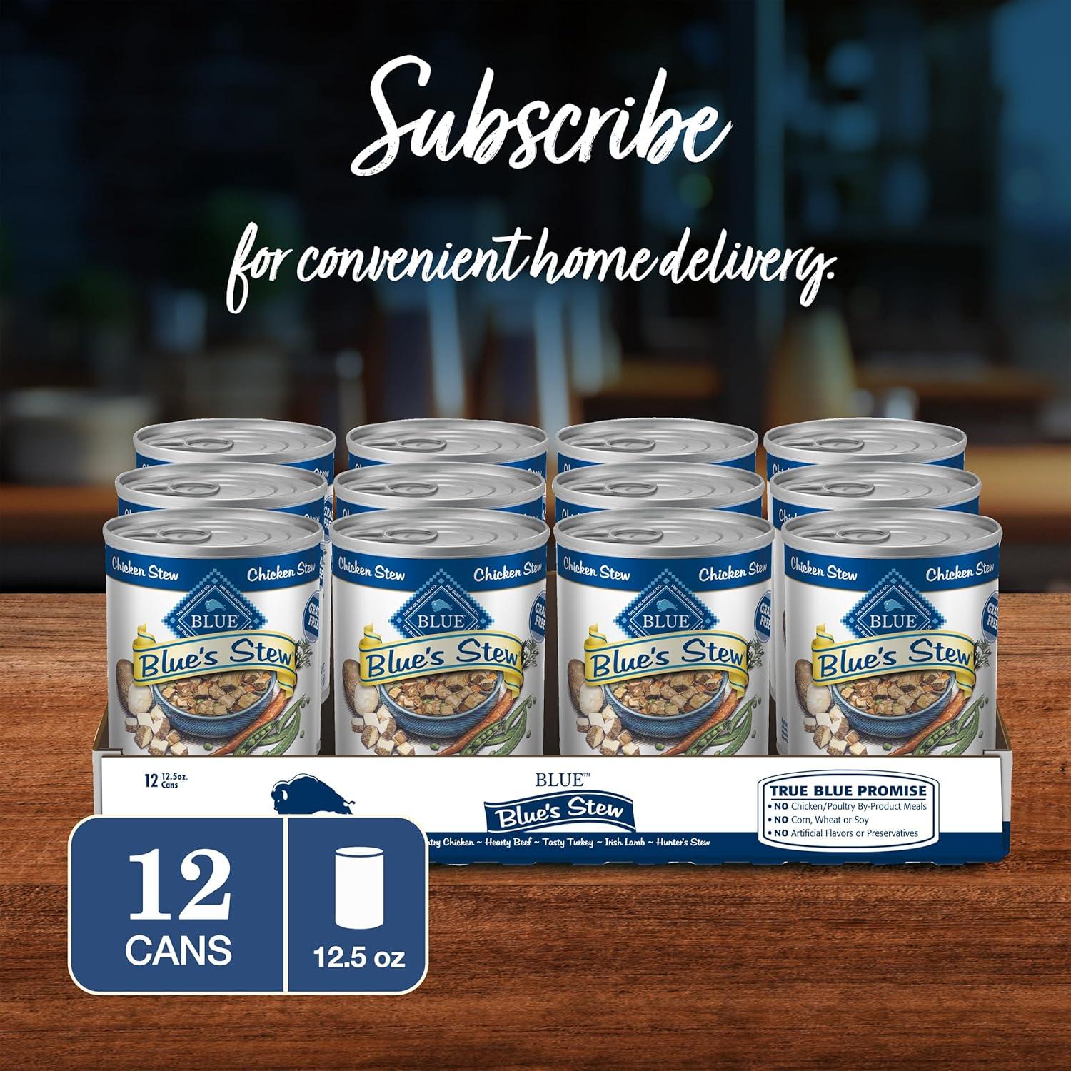 imageBlue Buffalo Blues Stew Natural Wet Dog Food Made with Natural Ingredients Hearty Beef and Country Chicken Variety Pack 125oz Cans 6 CountChicken