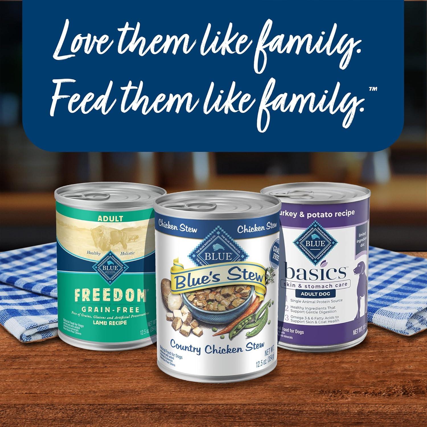 imageBlue Buffalo Blues Stew Natural Wet Dog Food Made with Natural Ingredients Hearty Beef and Country Chicken Variety Pack 125oz Cans 6 CountChicken