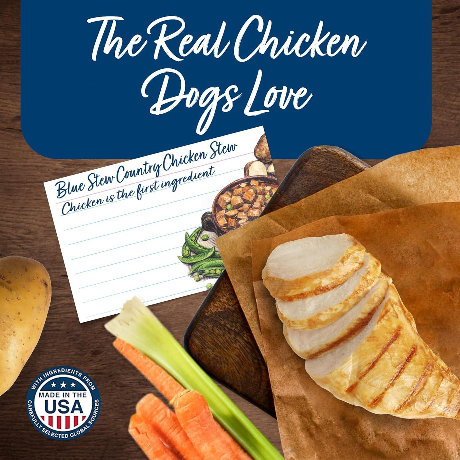 imageBlue Buffalo Blues Stew Natural Wet Dog Food Made with Natural Ingredients Hearty Beef and Country Chicken Variety Pack 125oz Cans 6 CountChicken