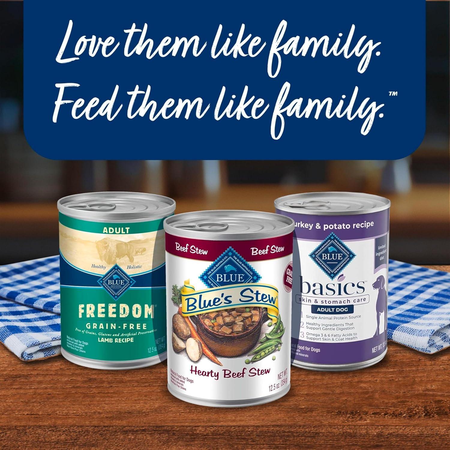 imageBlue Buffalo Blues Stew Natural Wet Dog Food Made with Natural Ingredients Hearty Beef and Country Chicken Variety Pack 125oz Cans 6 CountVariety Pack Chicken Beef