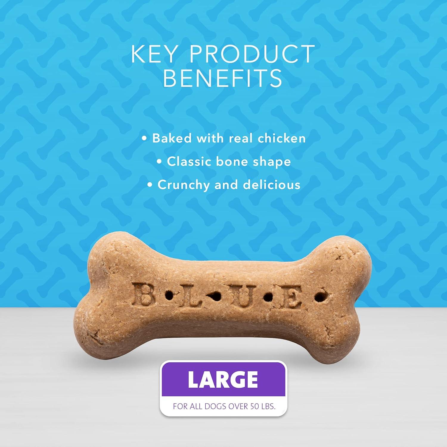 imageBlue Buffalo Bones Natural Crunchy Dog Treats Large Dog Biscuits Beef 16oz Bag 4 CountLarge Biscuits For Dogs 50 lbs Chicken