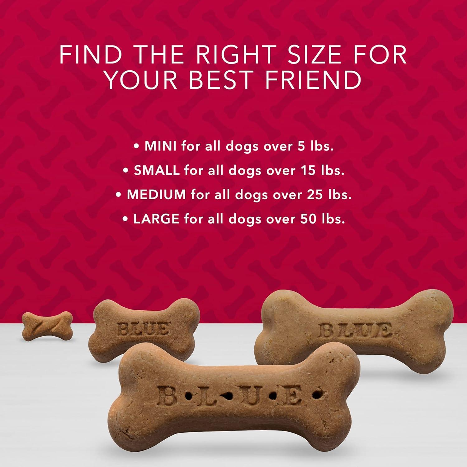 imageBlue Buffalo Bones Small Natural Dog Treats Crunchy Dog Biscuits Assorted Flavors Beef Chicken Bacon Flavors 16oz Bag 4 PackSmall Biscuits For Dogs 15 lbs Beef