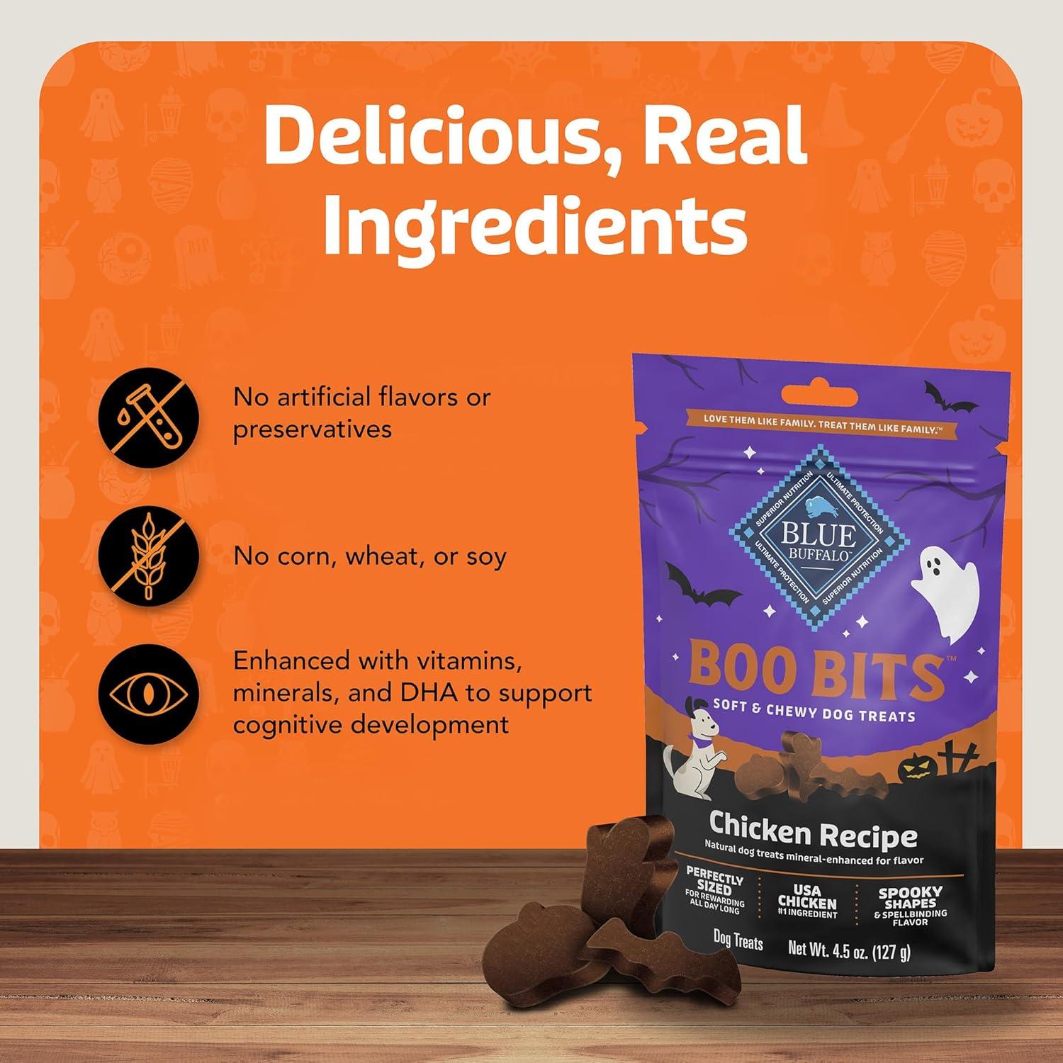 imageBlue Buffalo Boo Bits Soft amp Chewy Halloween Dog Treats Tasty Chicken Recipe 45oz Bag1 Count Pack of 1