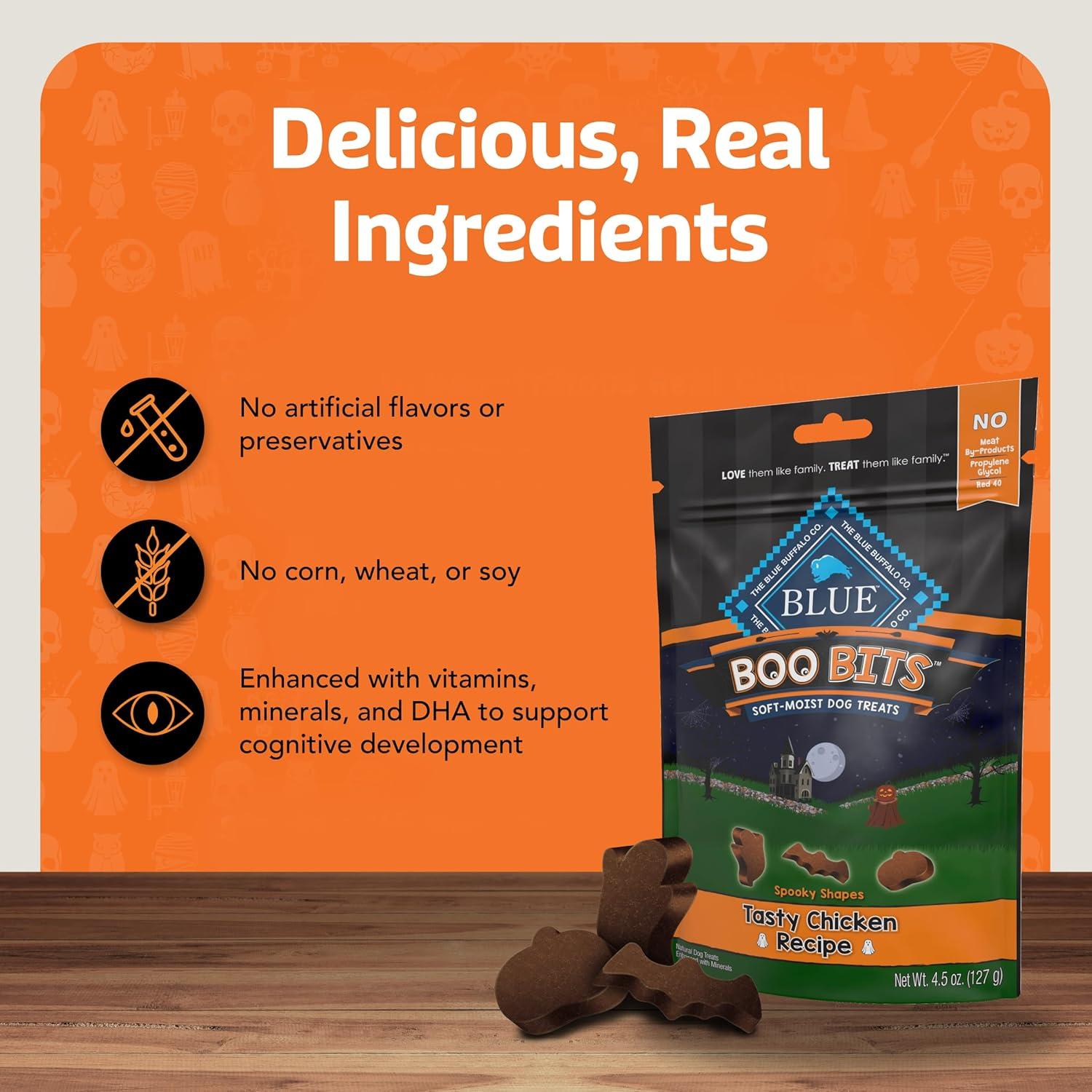 imageBlue Buffalo Boo Bits Soft amp Chewy Halloween Dog Treats Tasty Chicken Recipe 45oz Bag1 Count Pack of 4