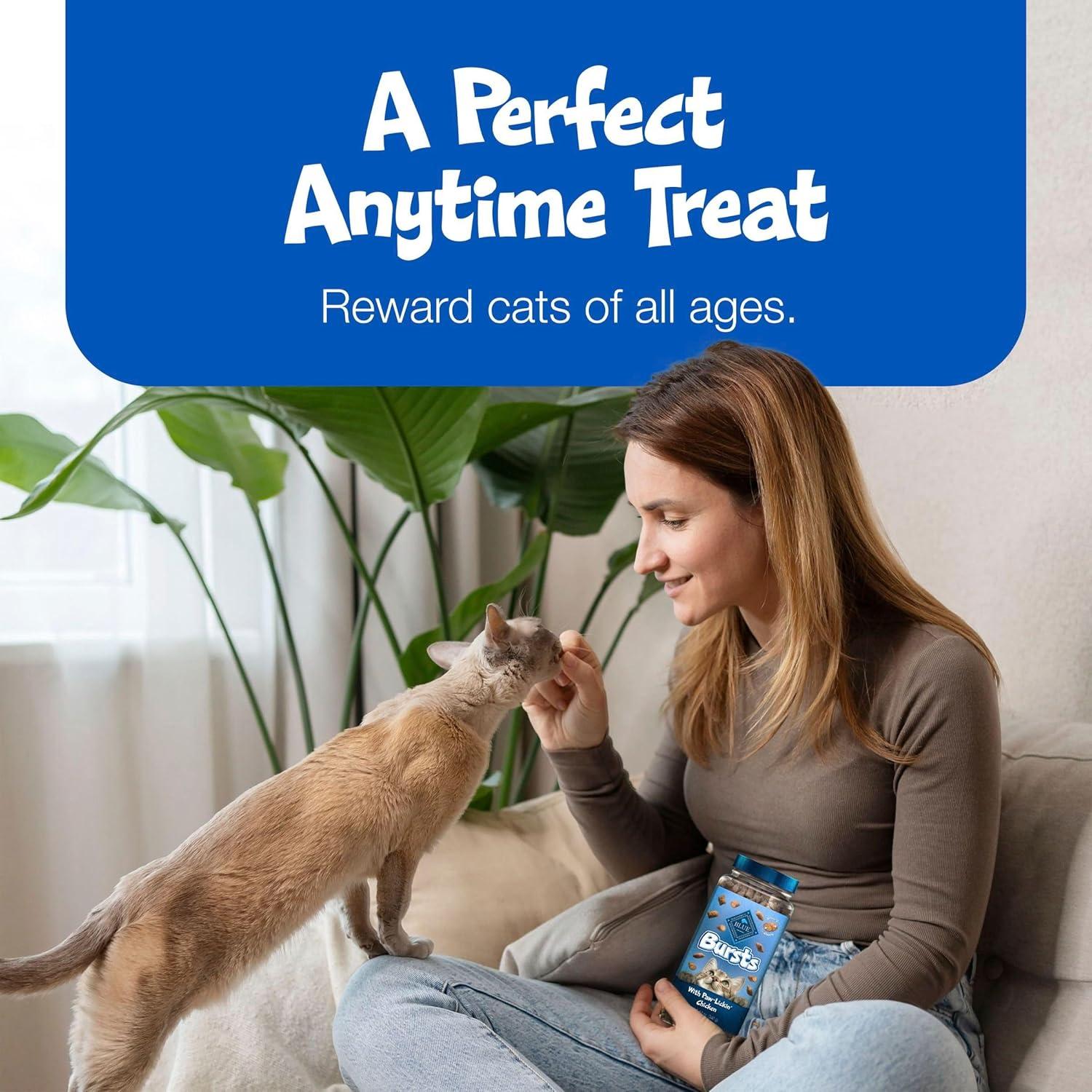imageBlue Buffalo Bursts Crunchy amp Creamy Cat Treats Great for Training PawLickin Chicken 12oz TubChicken Liver Beef