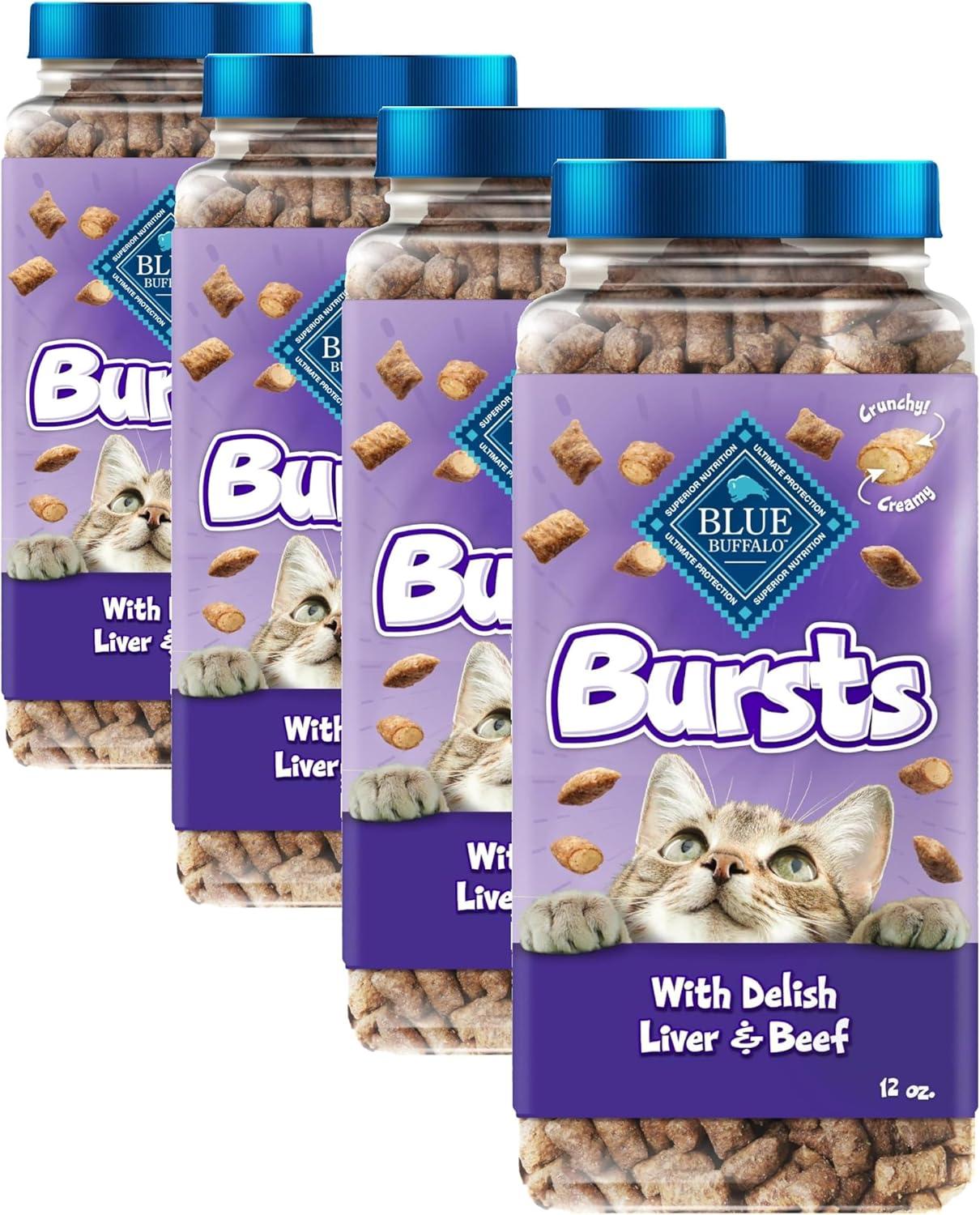 imageBlue Buffalo Bursts Crunchy amp Creamy Cat Treats Great for Training PawLickin Chicken 12oz TubChicken Liver Beef