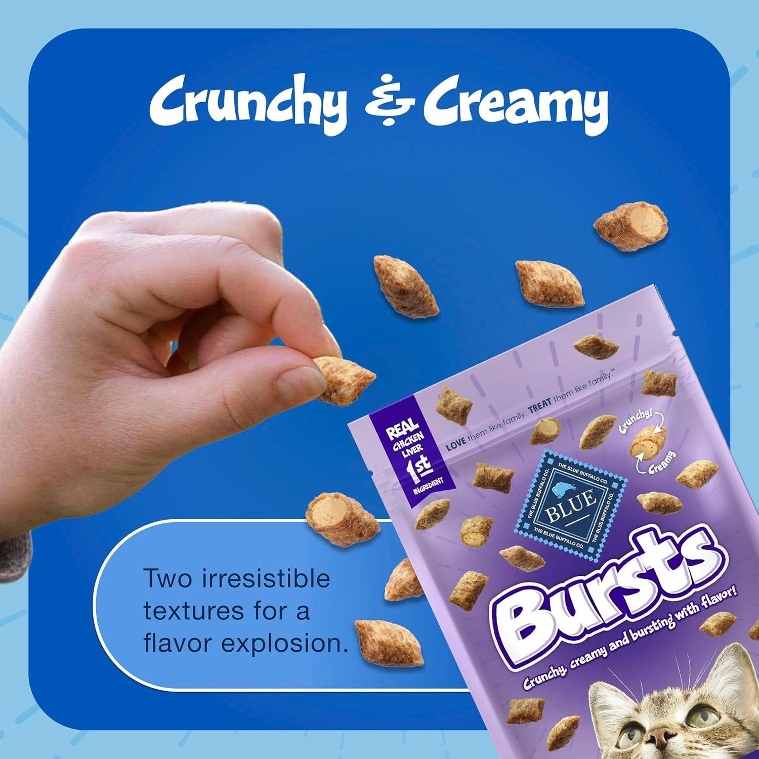 imageBlue Buffalo Bursts Crunchy amp Creamy Cat Treats Great for Training PawLickin Chicken 12oz TubChicken Liver Beef