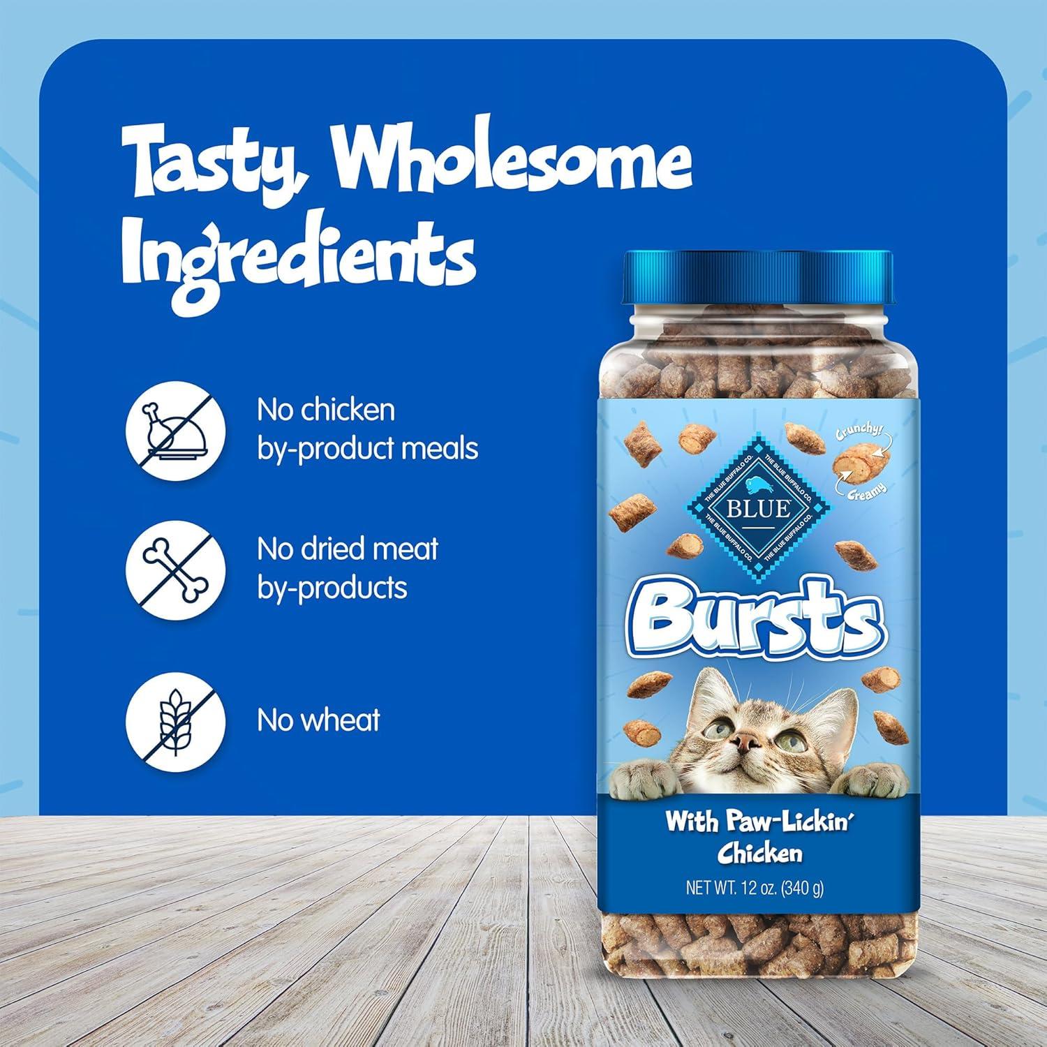 imageBlue Buffalo Bursts Crunchy amp Creamy Cat Treats Great for Training PawLickin Chicken 12oz TubChicken