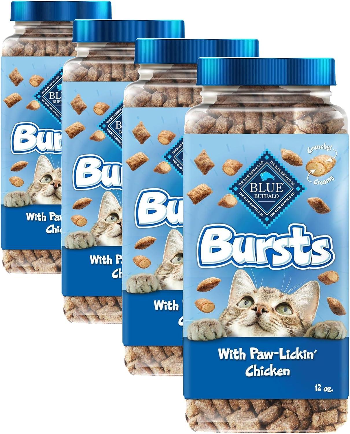imageBlue Buffalo Bursts Crunchy amp Creamy Cat Treats Great for Training PawLickin Chicken 12oz TubChicken