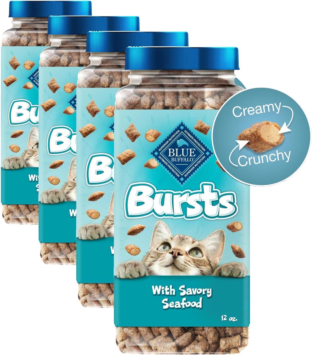 imageBlue Buffalo Bursts Crunchy amp Creamy Cat Treats Great for Training PawLickin Chicken 12oz TubSeafood