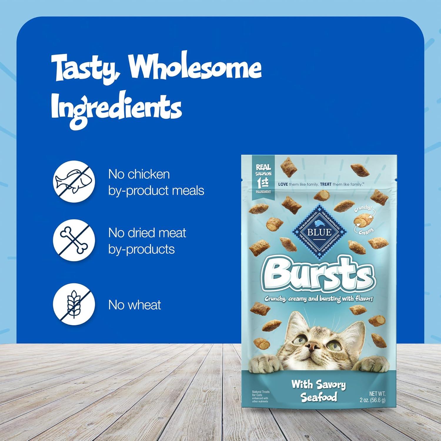 imageBlue Buffalo Bursts Crunchy amp Creamy Cat Treats Great for Training PawLickin Chicken 12oz TubSeafood