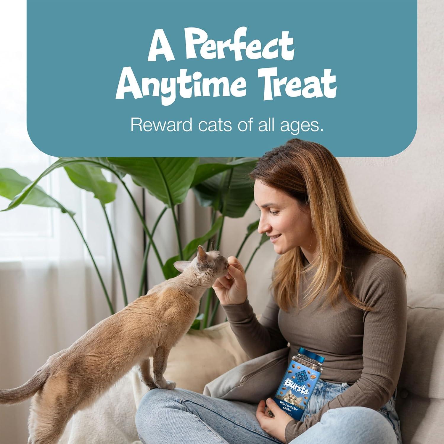 imageBlue Buffalo Bursts Crunchy amp Creamy Cat Treats Great for Training PawLickin Chicken 12oz TubSeafood