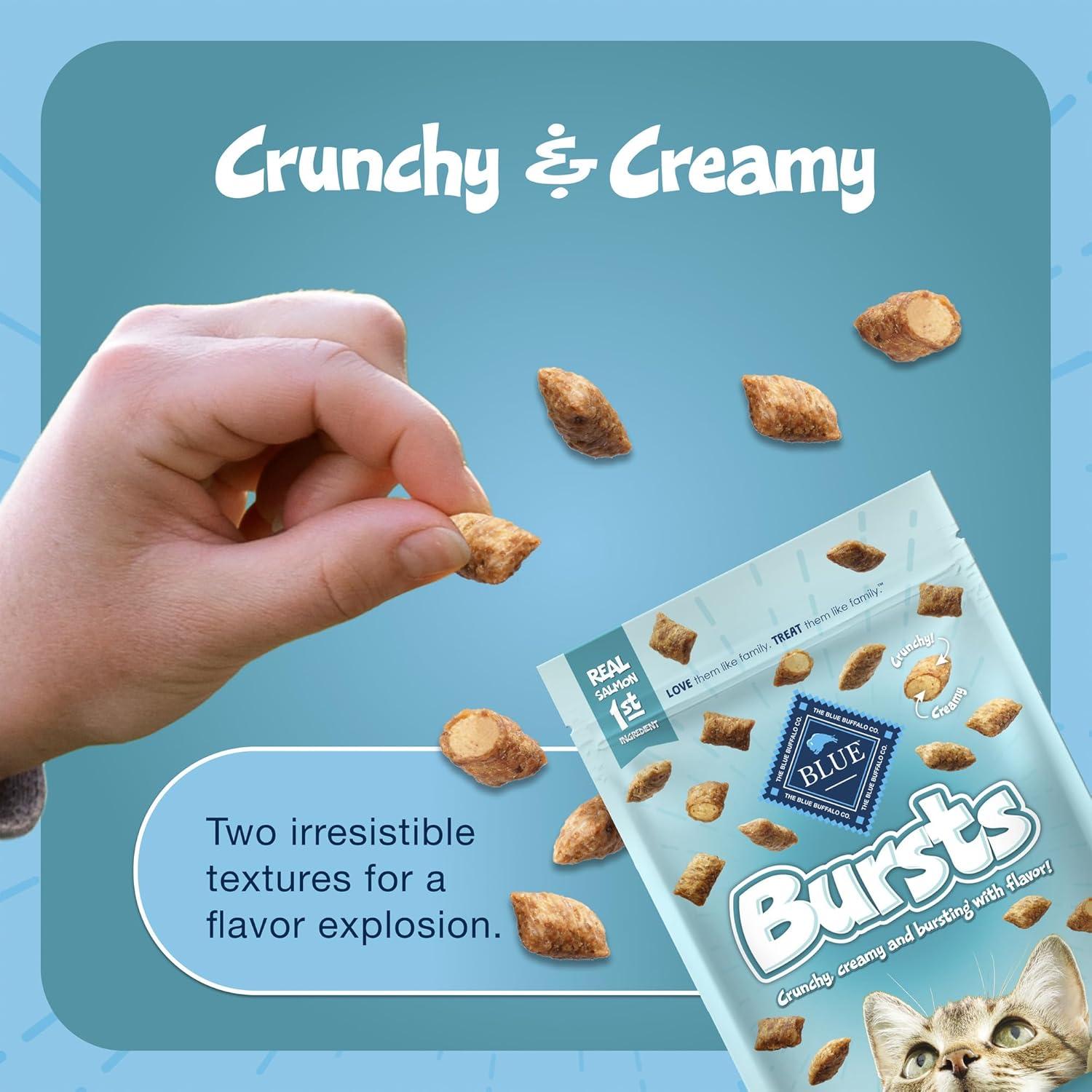 imageBlue Buffalo Bursts Crunchy amp Creamy Cat Treats Great for Training PawLickin Chicken 12oz TubSeafood