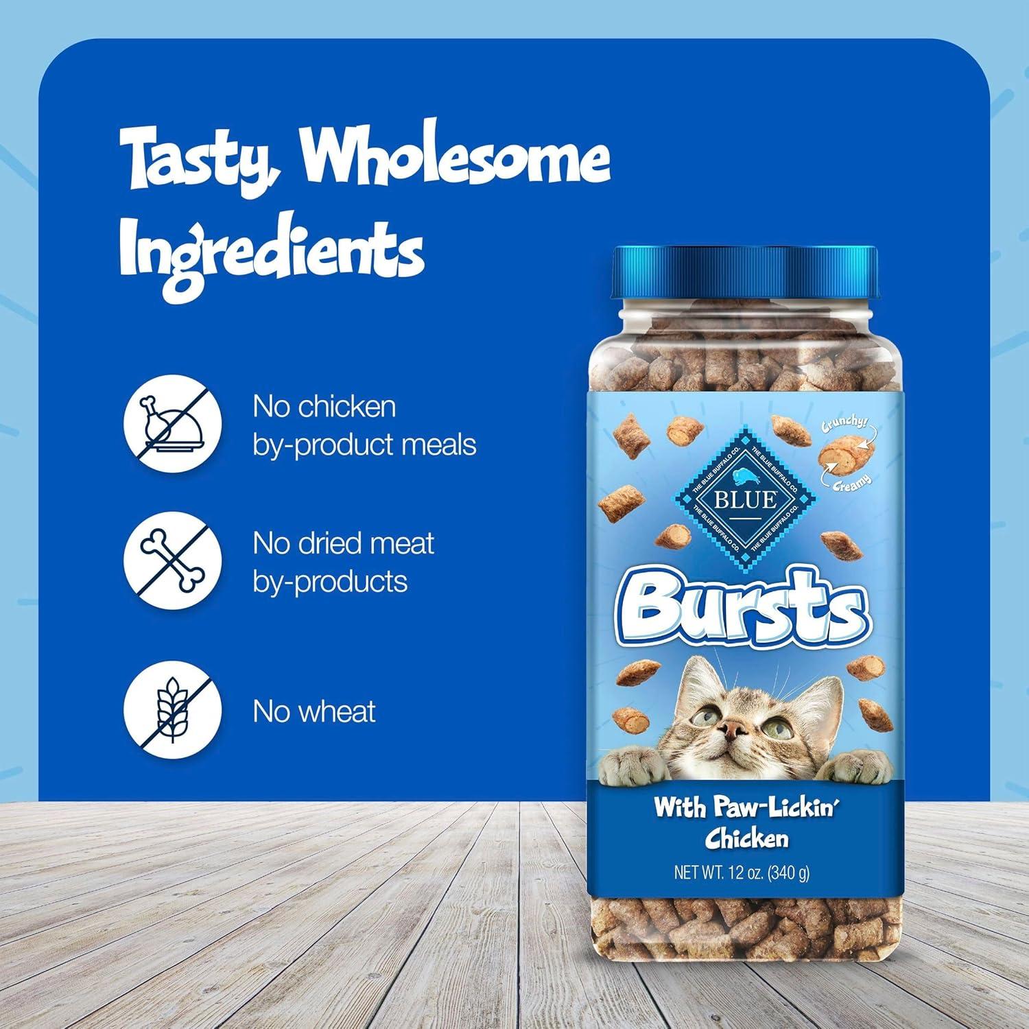 imageBlue Buffalo Bursts Crunchy amp Creamy Cat Treats Great for Training PawLickin Chicken 5oz BagChicken