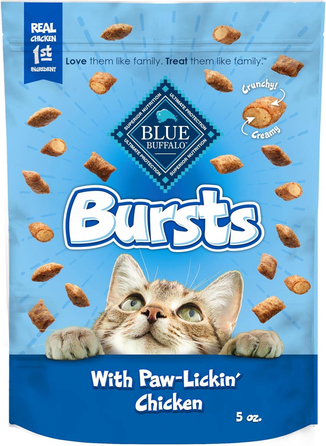 imageBlue Buffalo Bursts Crunchy amp Creamy Cat Treats Great for Training PawLickin Chicken 5oz BagChicken