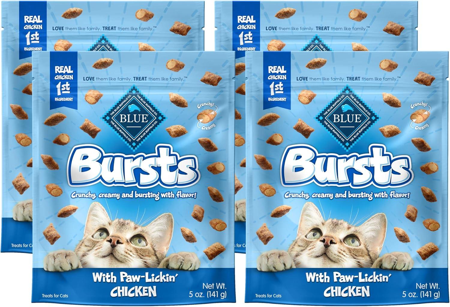 imageBlue Buffalo Bursts Crunchy amp Creamy Cat Treats Great for Training PawLickin Chicken 5oz BagChicken