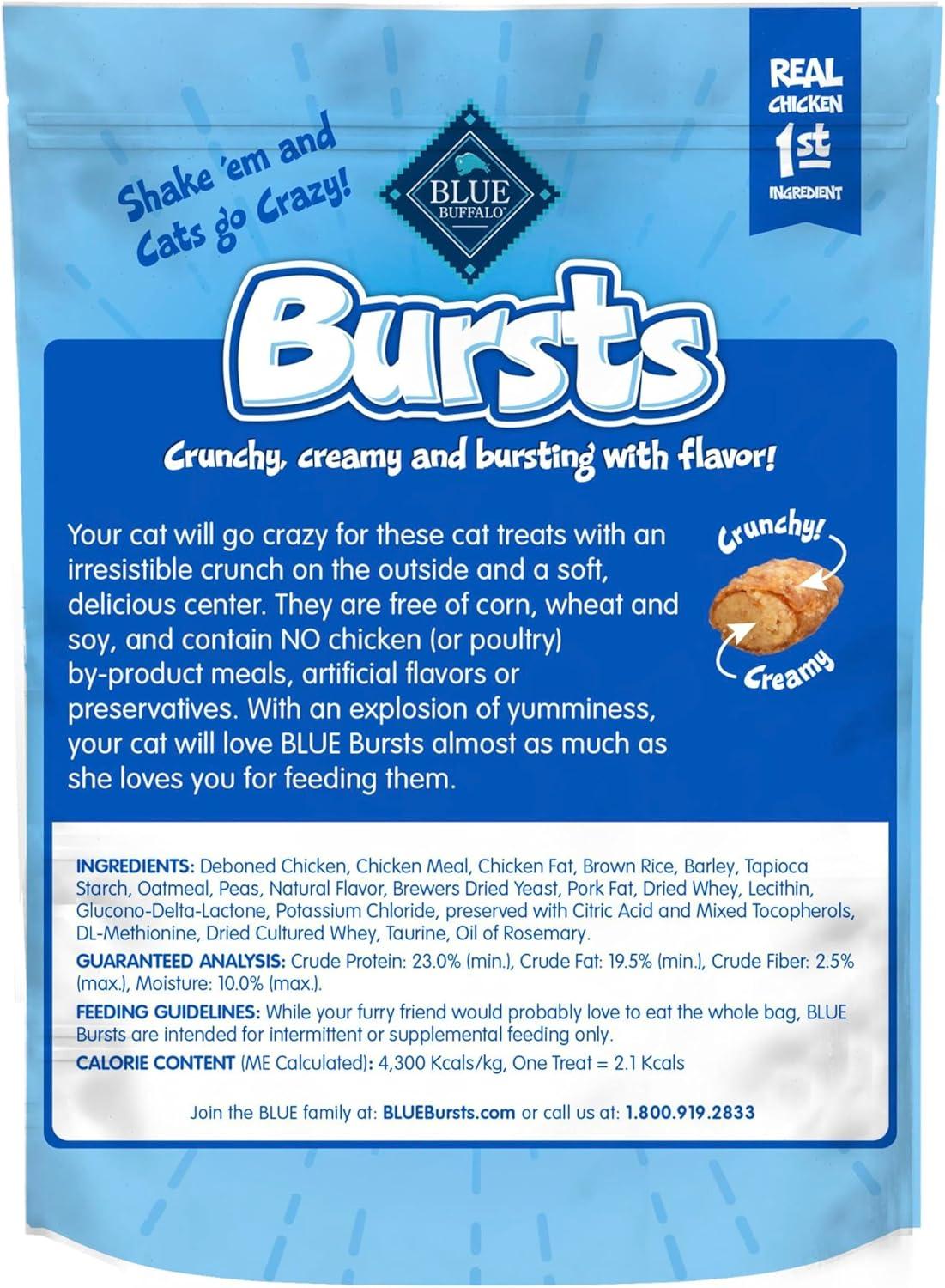 imageBlue Buffalo Bursts Crunchy amp Creamy Cat Treats Great for Training PawLickin Chicken 5oz BagChicken