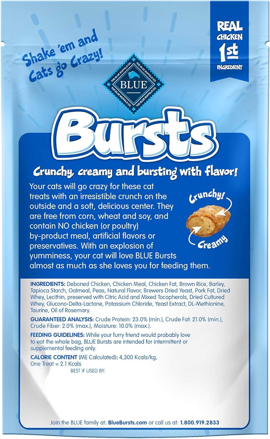 imageBlue Buffalo Bursts Crunchy amp Creamy Cat Treats Great for Training PawLickin Chicken 5oz BagChicken