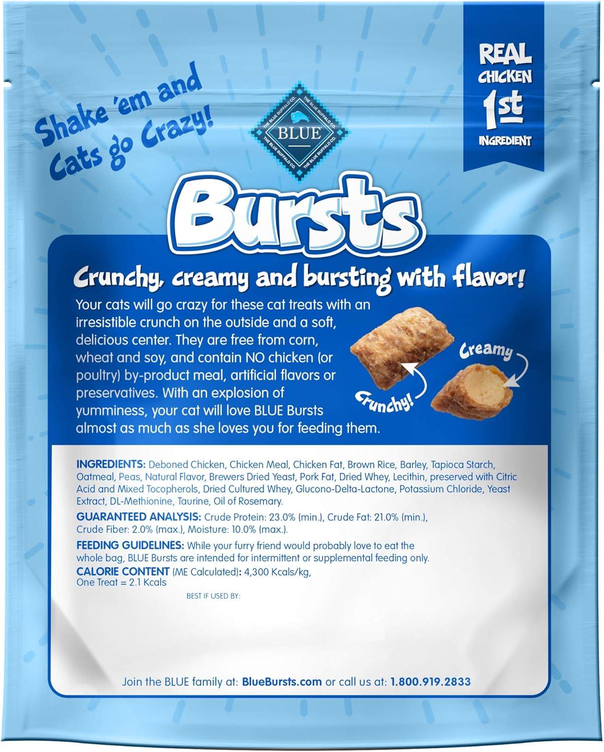 imageBlue Buffalo Bursts Crunchy amp Creamy Cat Treats Great for Training PawLickin Chicken 5oz BagChicken