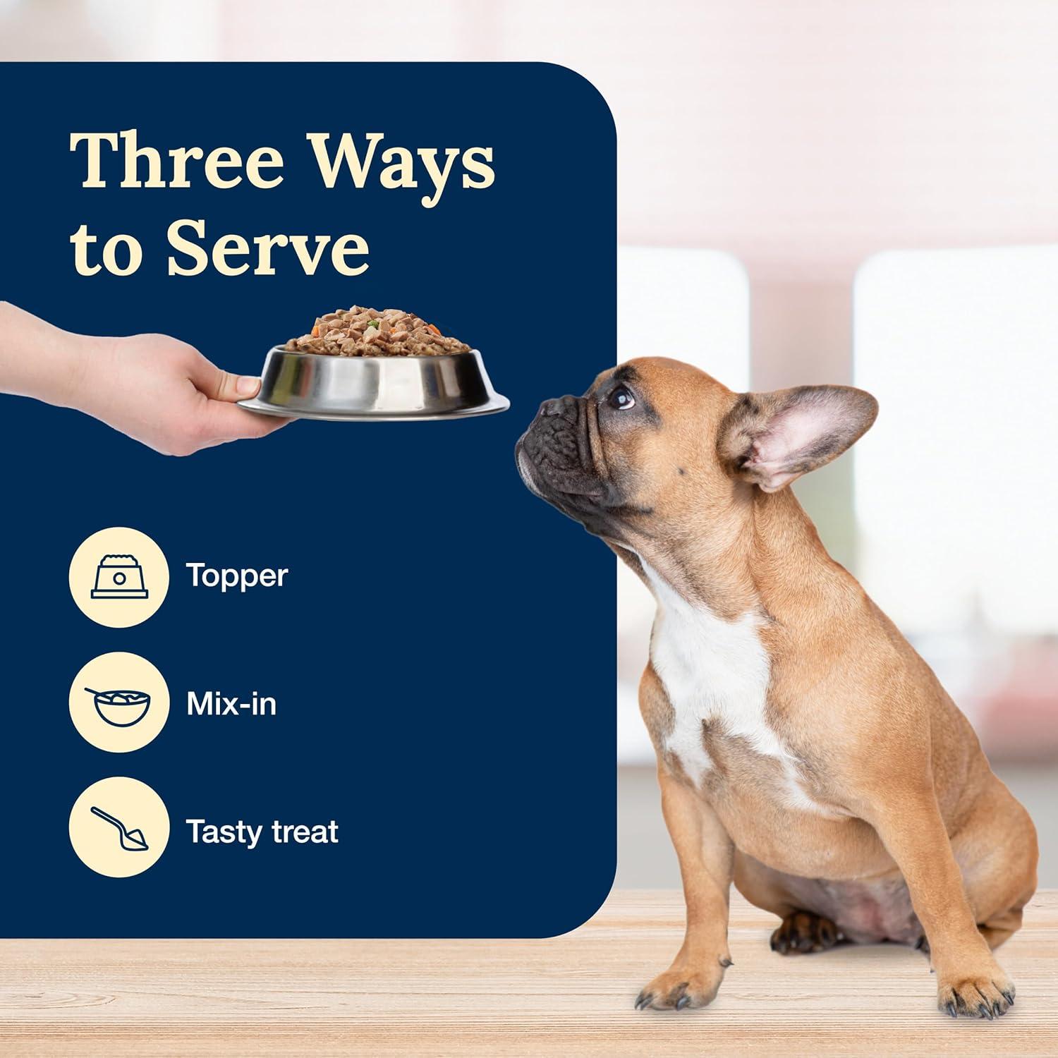 imageBlue Buffalo Delectables Natural Wet Dog Food Toppers Variety Pack Tasty Chicken amp Hearty Beef Cuts in Gravy 3oz 12 Pouches 6 of Each FlavorBeef
