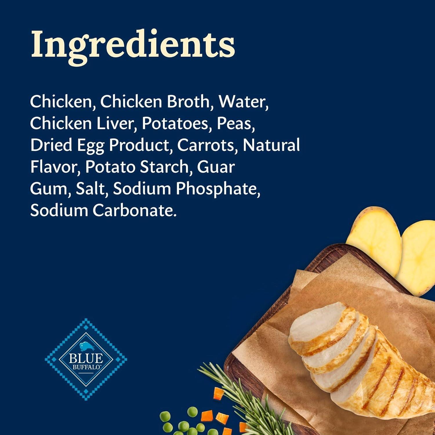 imageBlue Buffalo Delectables Natural Wet Dog Food Toppers Variety Pack Tasty Chicken amp Hearty Beef Cuts in Gravy 3oz 12 Pouches 6 of Each FlavorChicken