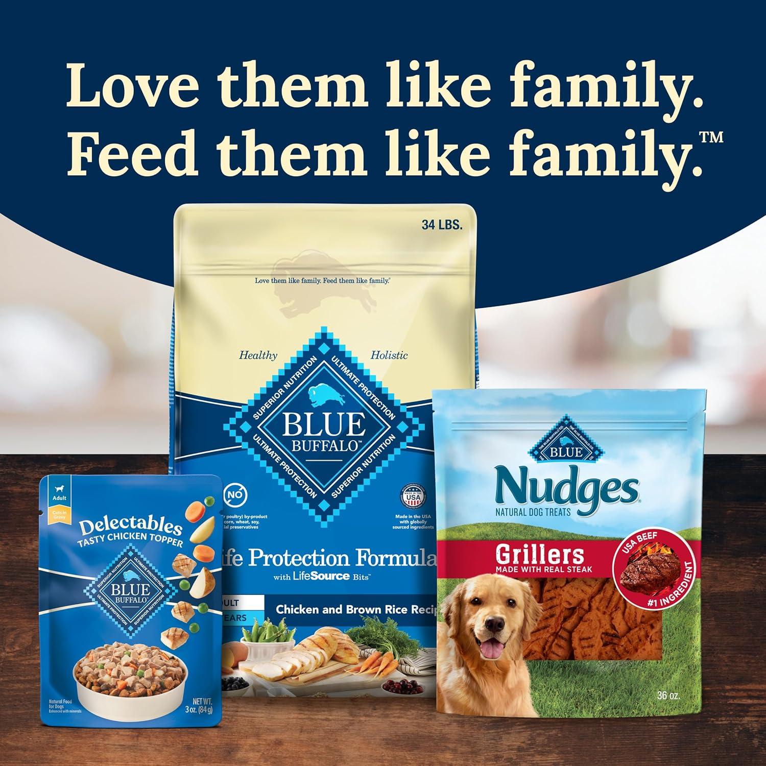 imageBlue Buffalo Delectables Natural Wet Dog Food Toppers Variety Pack Tasty Chicken amp Hearty Beef Cuts in Gravy 3oz 12 Pouches 6 of Each FlavorChicken